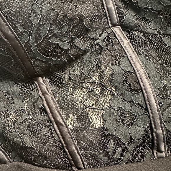 NWT Lace Strapless Bustier Midi Dress - Black - Picture 6 of 9